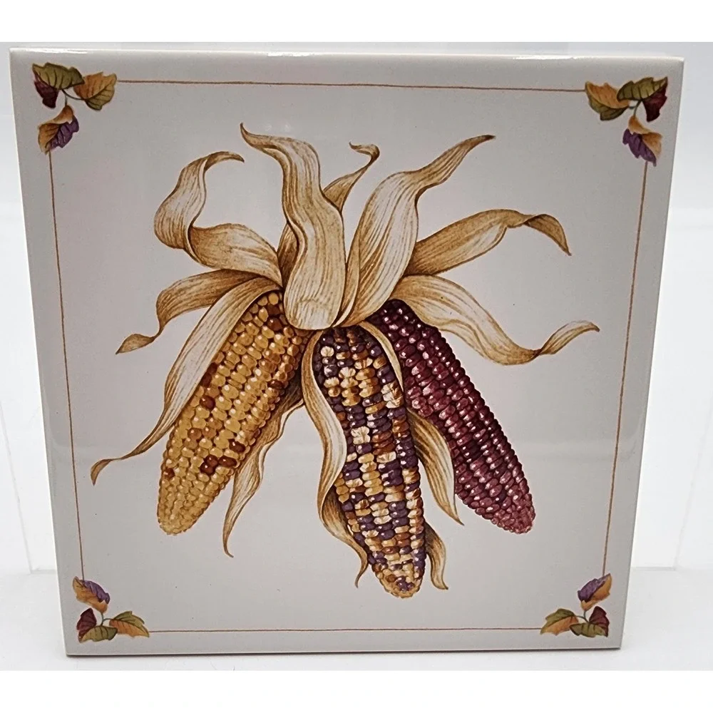 Avon Ceramic Tile Trivet 6in Multicolor Shades of Autumn 1984 BNIB EXC Fall